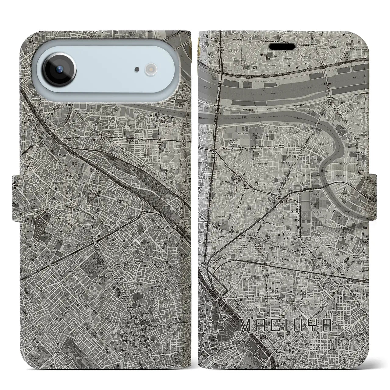 【町屋（東京都）】地図柄iPhoneケース（手帳タイプ）