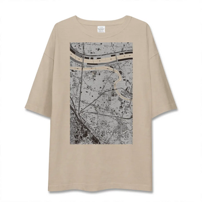 【町屋（東京都）】地図柄ビッグシルエットTシャツ