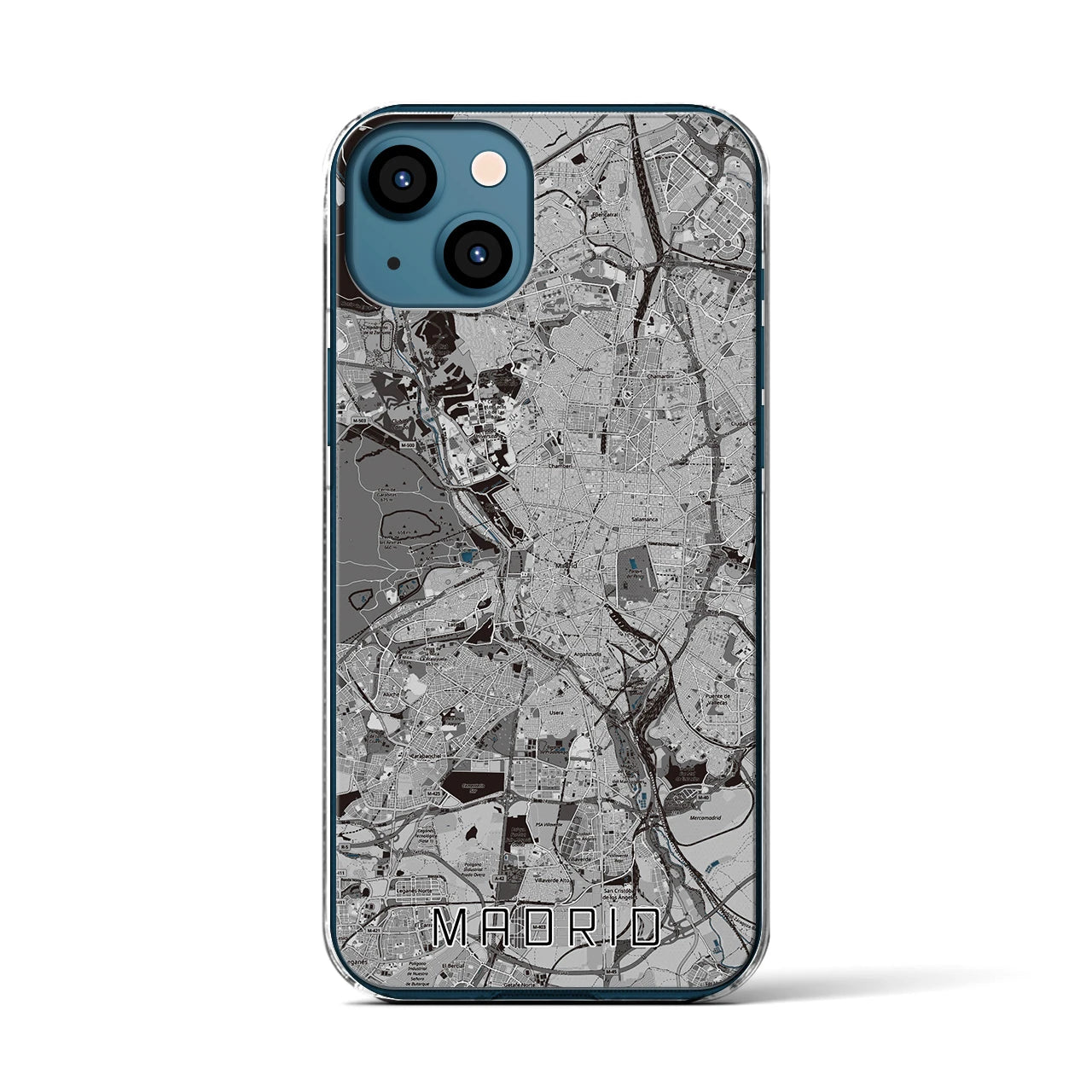 【マドリード（スペイン）】地図柄iPhoneケース（クリアタイプ）