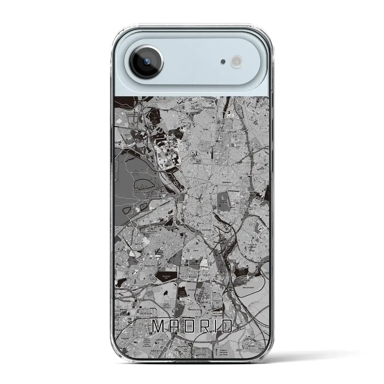 【マドリード（スペイン）】地図柄iPhoneケース（クリアタイプ）