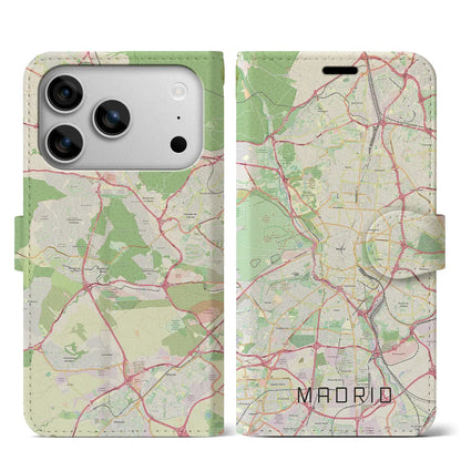 【マドリード（スペイン）】地図柄iPhoneケース（手帳タイプ）