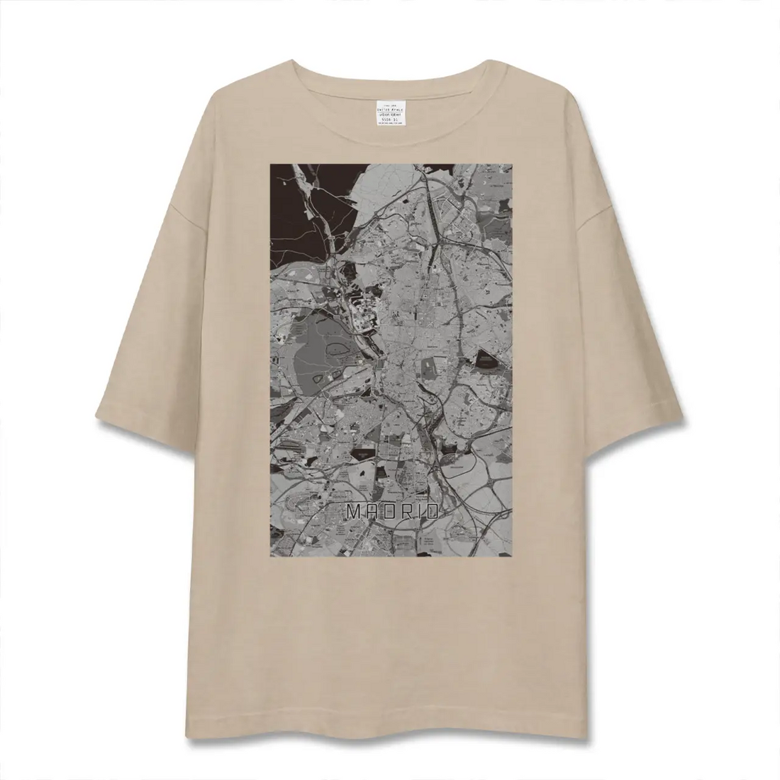 【マドリード（スペイン）】地図柄ビッグシルエットTシャツ