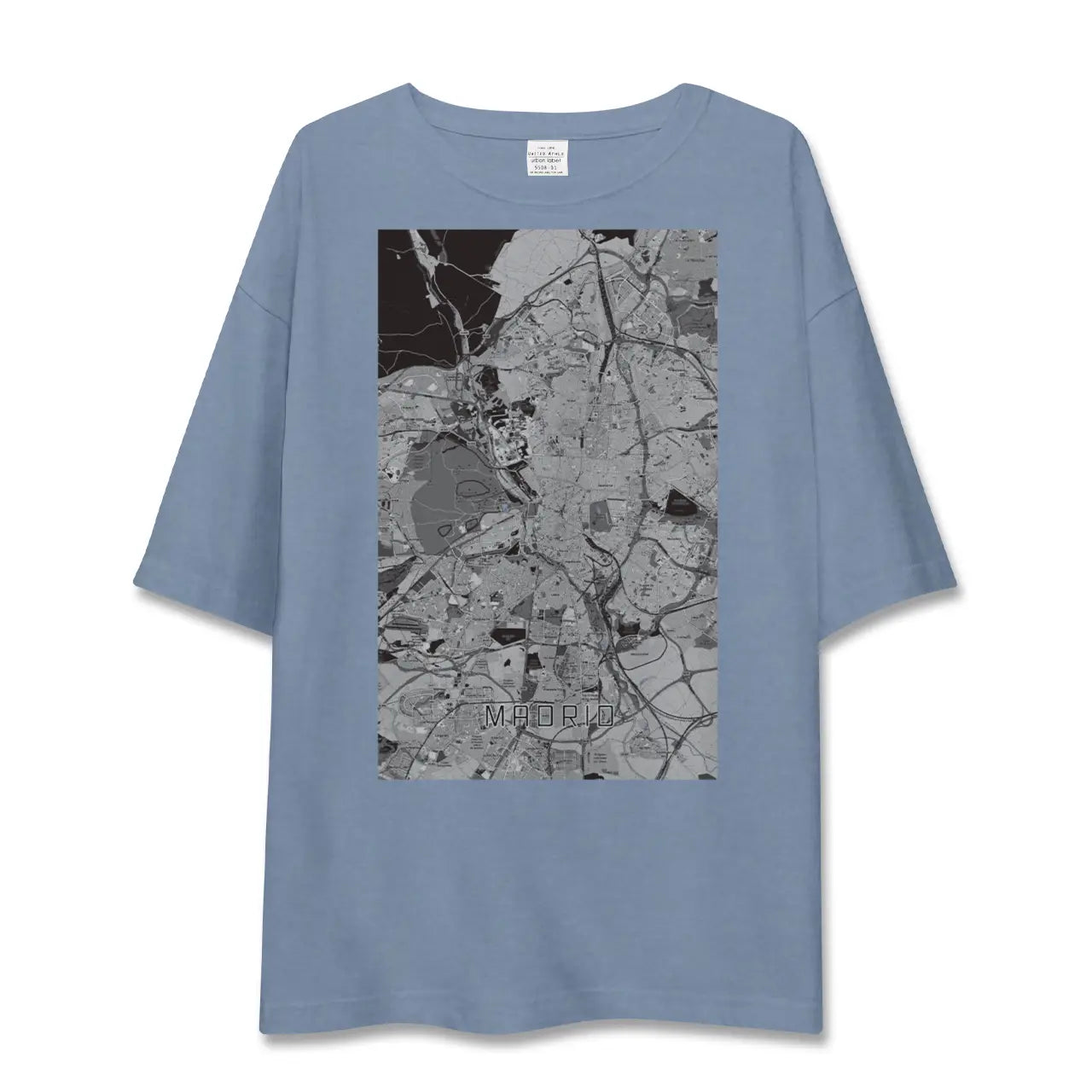 【マドリード（スペイン）】地図柄ビッグシルエットTシャツ