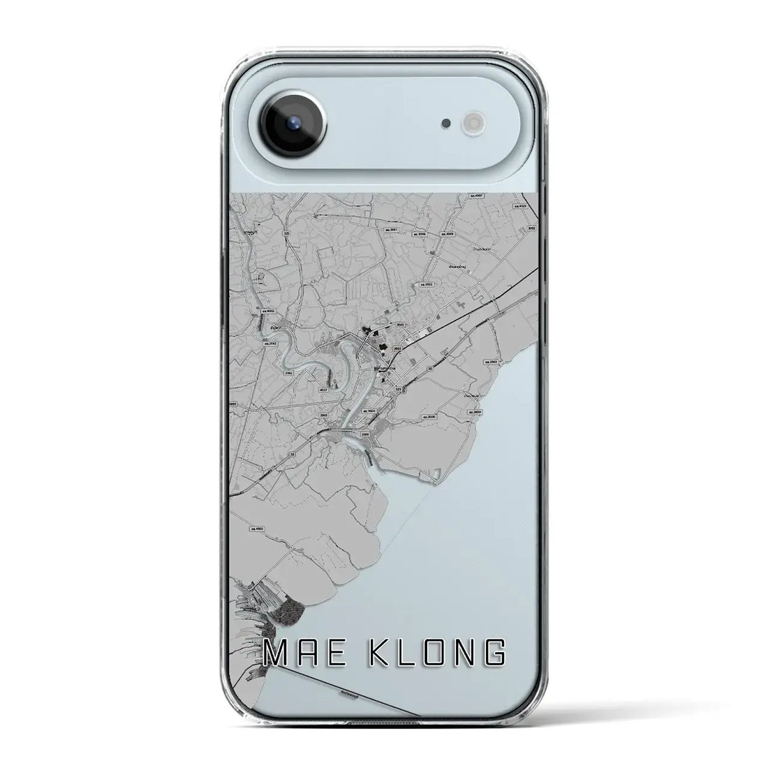 【メークロン（タイ）】地図柄iPhoneケース（クリアタイプ）モノトーン・iPhone 17 Pro Max 用