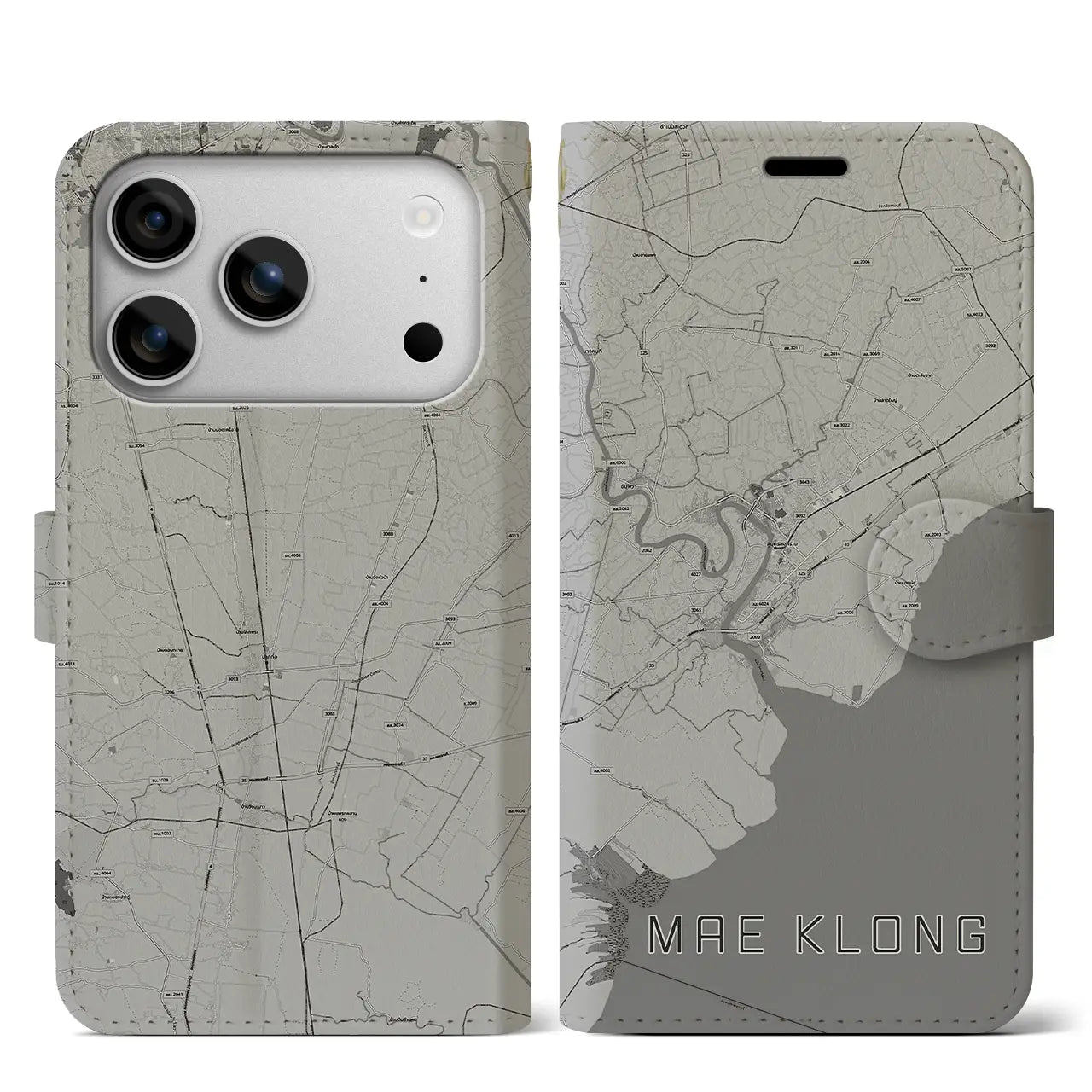 【メークロン（タイ）】地図柄iPhoneケース（手帳タイプ）