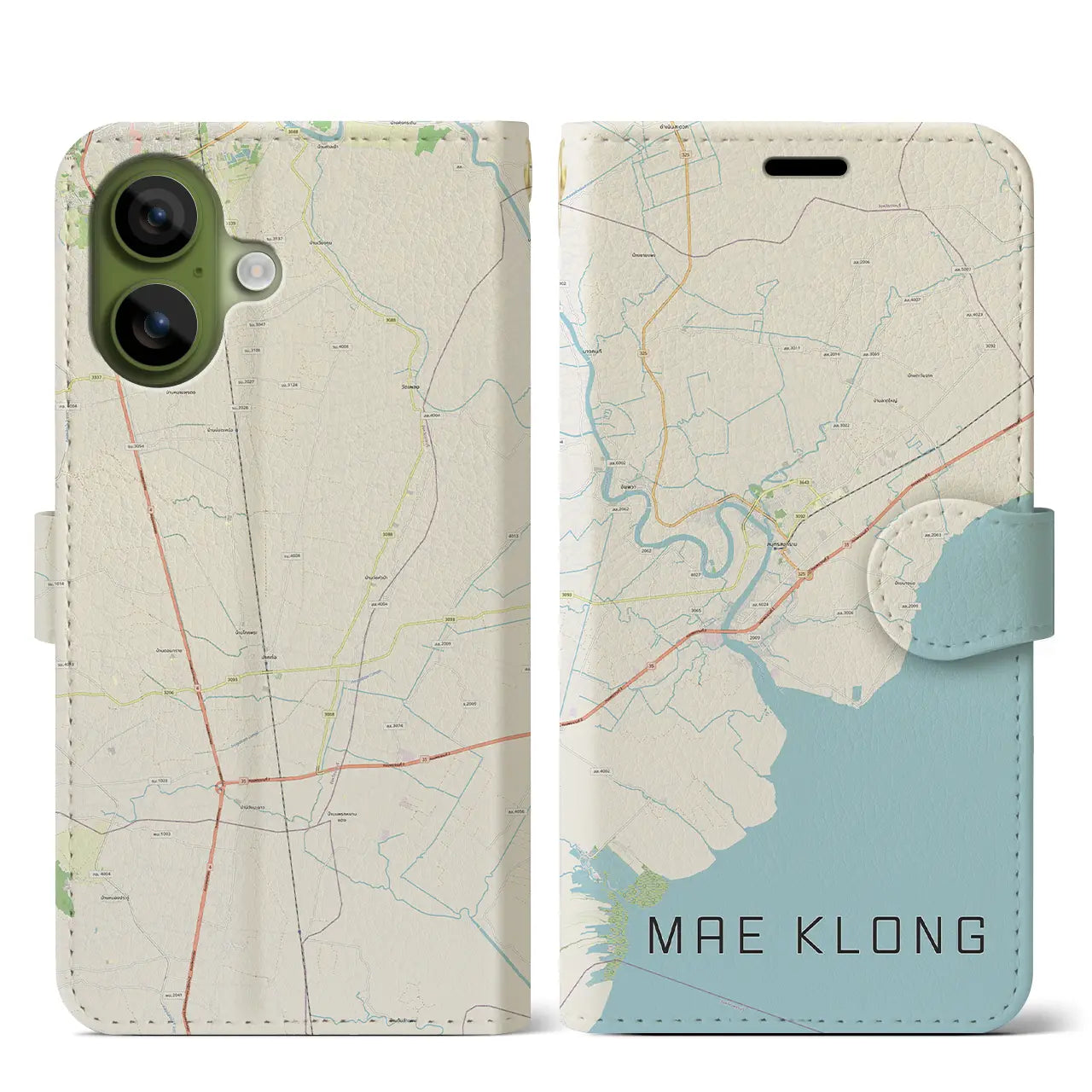 【メークロン（タイ）】地図柄iPhoneケース（手帳タイプ）