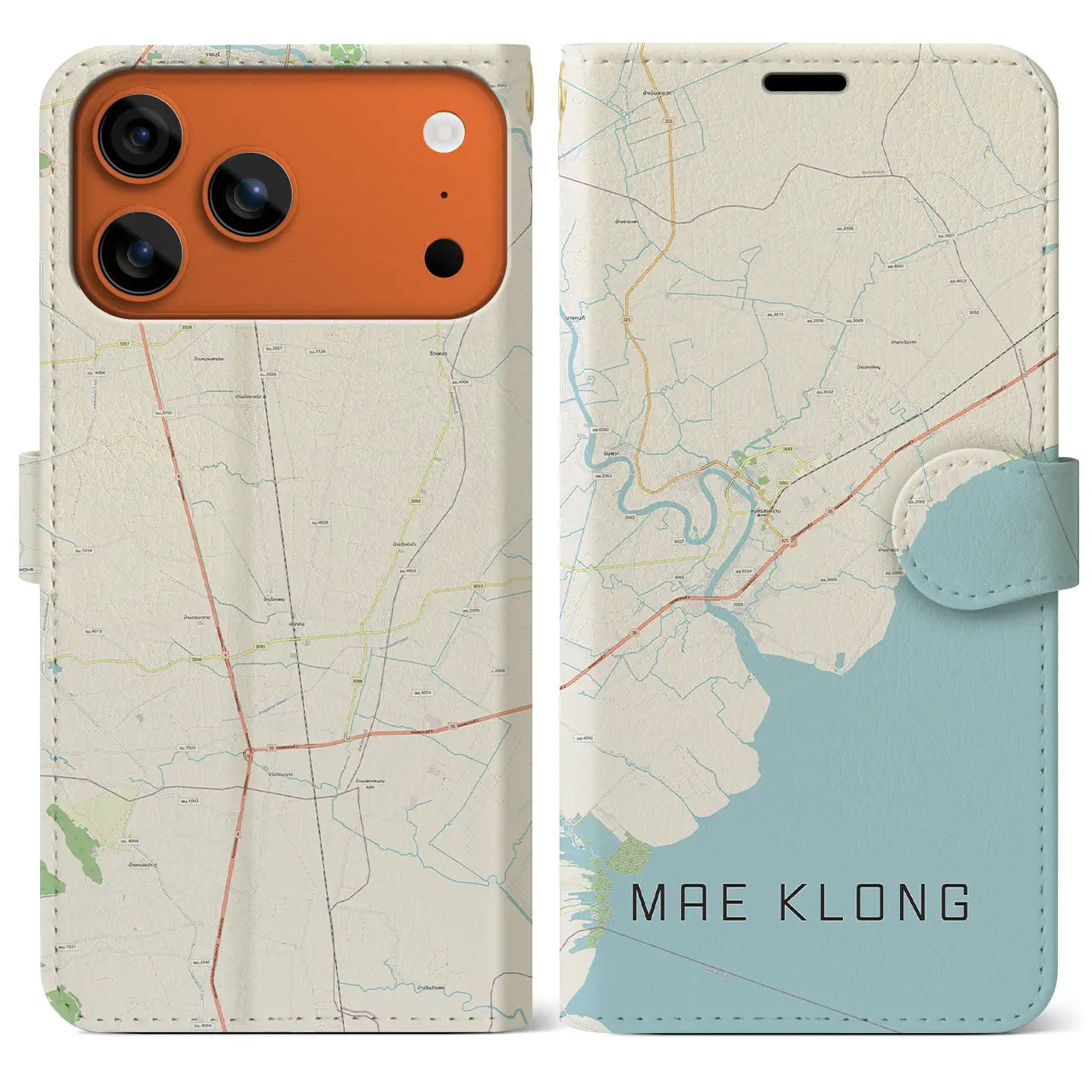 【メークロン（タイ）】地図柄iPhoneケース（手帳タイプ）