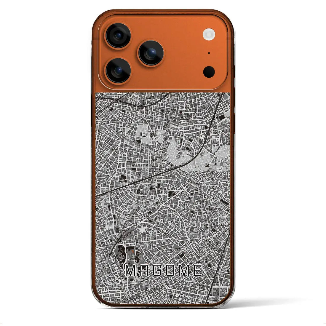【馬込（東京都）】地図柄iPhoneケース（クリアタイプ）モノトーン・iPhone 17 Pro Max 用