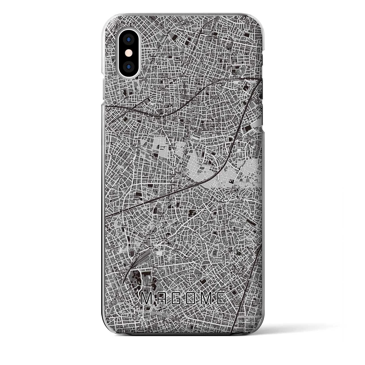 【馬込（東京都）】地図柄iPhoneケース（クリアタイプ）モノトーン・iPhone XS Max 用