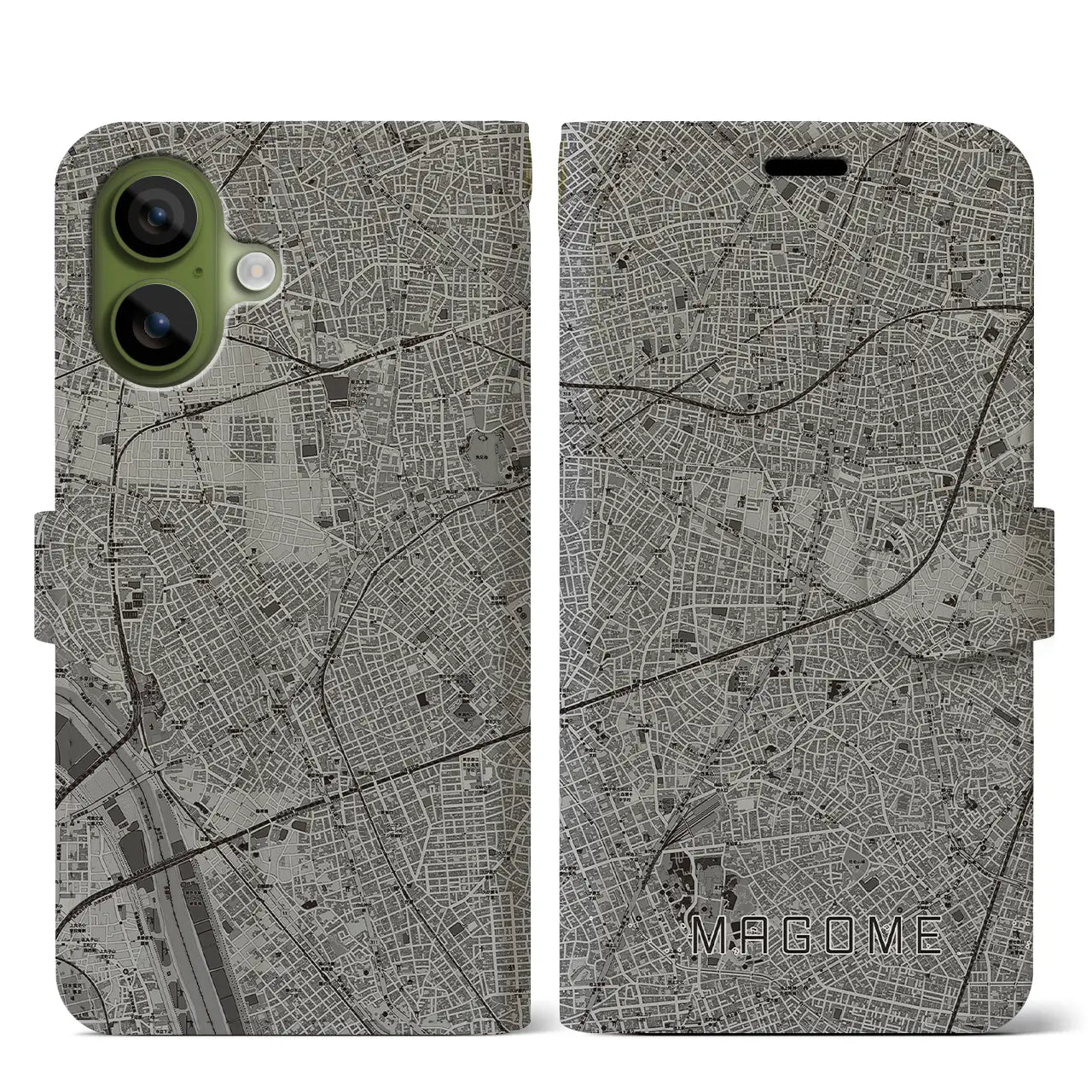 【馬込（東京都）】地図柄iPhoneケース（手帳タイプ）