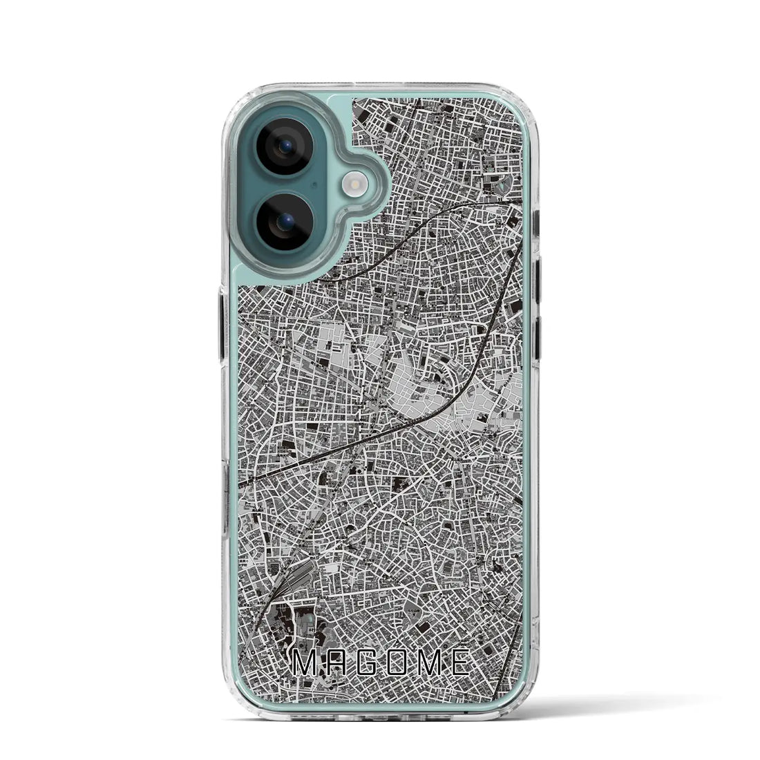 【馬込(東京都)】地図柄iPhoneケース(MagSafeタイプ)モノトーン・iPhone 16 Pro 用