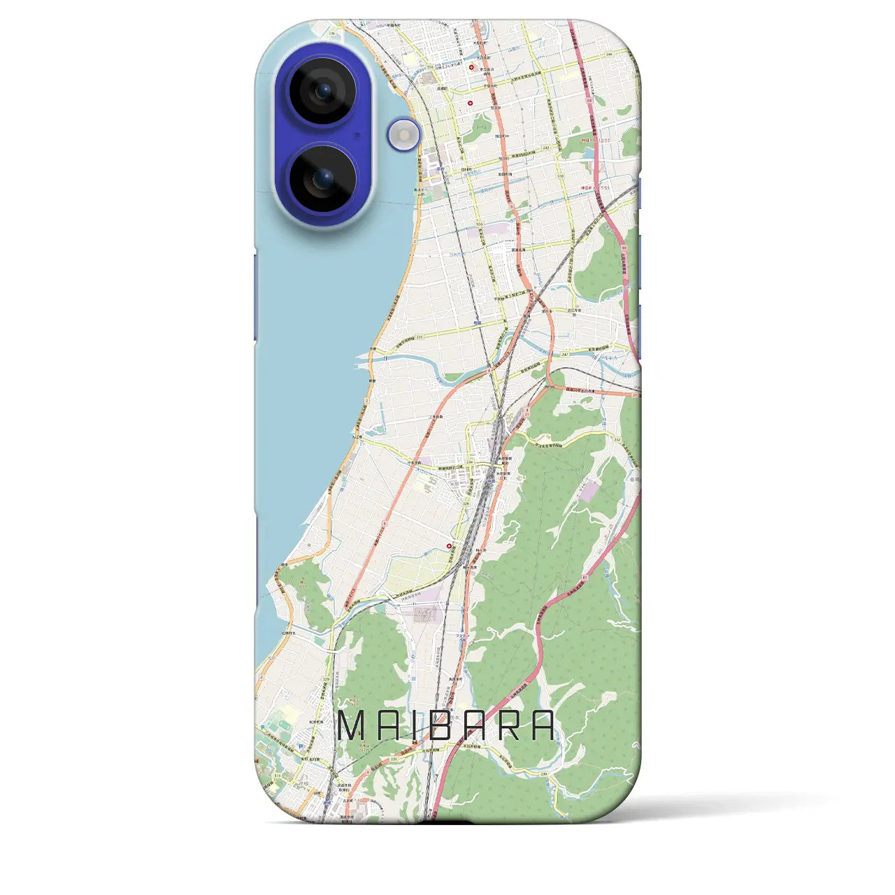 【米原（滋賀県）】地図柄iPhoneケース（バックカバータイプ）ナチュラル・iPhone 16 Pro Max 用