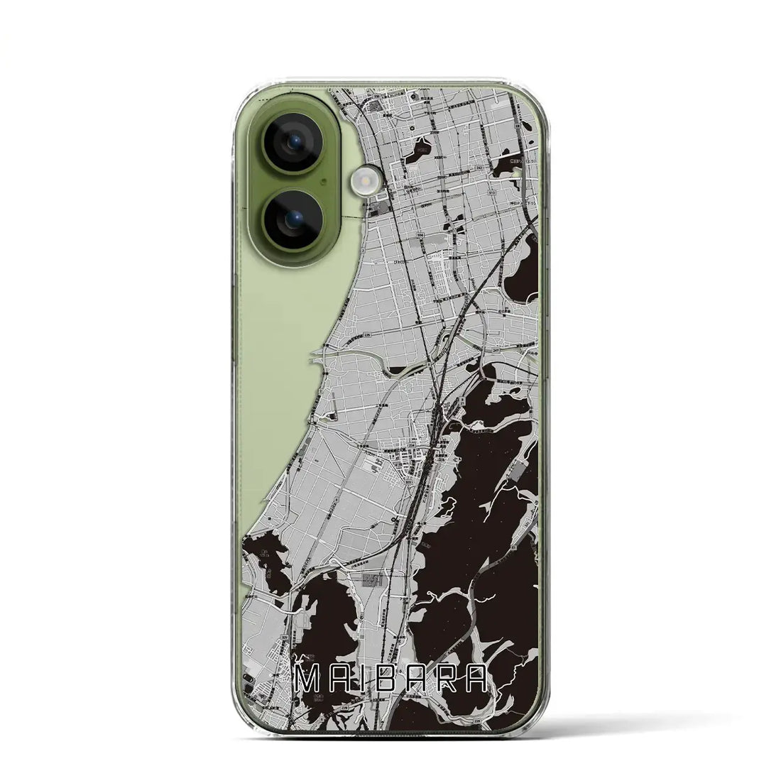 【米原(滋賀県)】地図柄iPhoneケース(クリアタイプ)モノトーン・iPhone 17 Pro Max 用