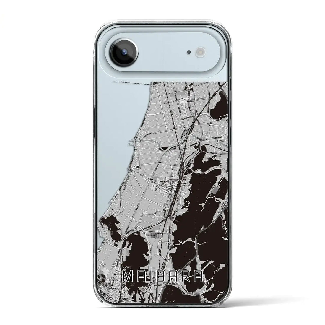 【米原（滋賀県）】地図柄iPhoneケース（クリアタイプ）モノトーン・iPhone 17 Pro Max 用