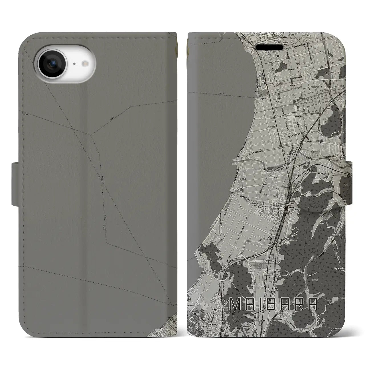 【米原（滋賀県）】地図柄iPhoneケース（手帳タイプ）