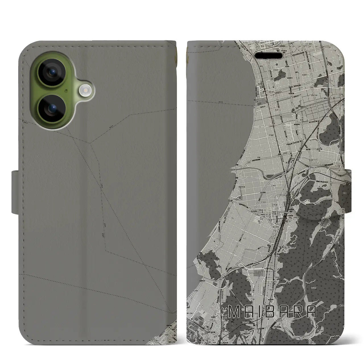 【米原（滋賀県）】地図柄iPhoneケース（手帳タイプ）