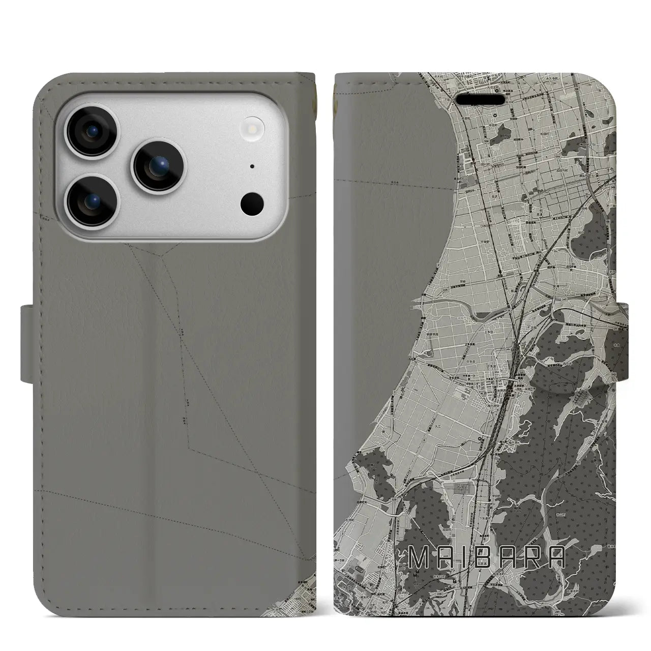 【米原（滋賀県）】地図柄iPhoneケース（手帳タイプ）