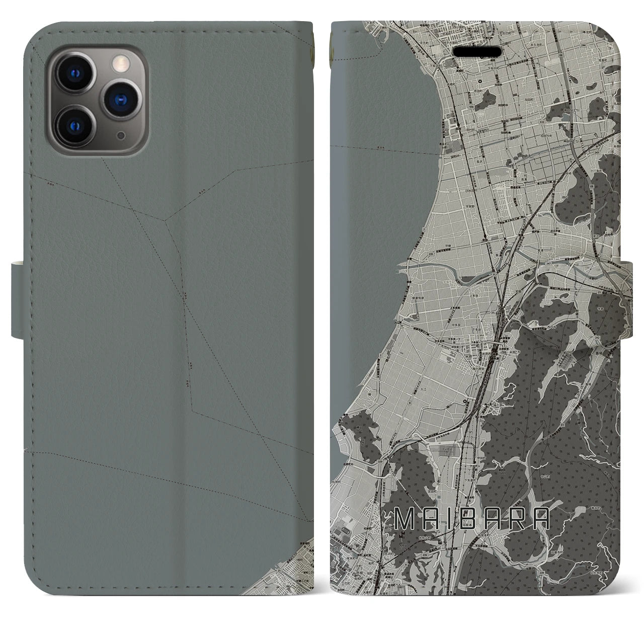 【米原（滋賀県）】地図柄iPhoneケース（手帳タイプ）