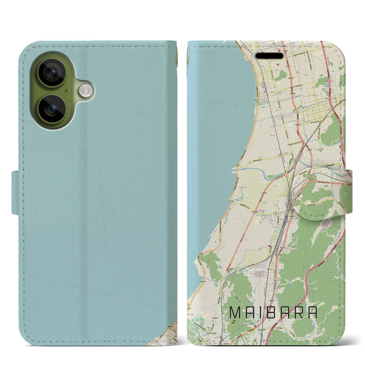 【米原（滋賀県）】地図柄iPhoneケース（手帳タイプ）