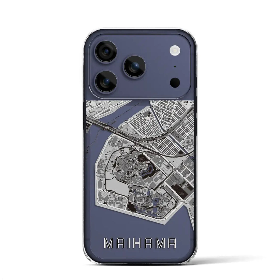 【舞浜（千葉県）】地図柄iPhoneケース（クリアタイプ）モノトーン・iPhone 17 Pro Max 用