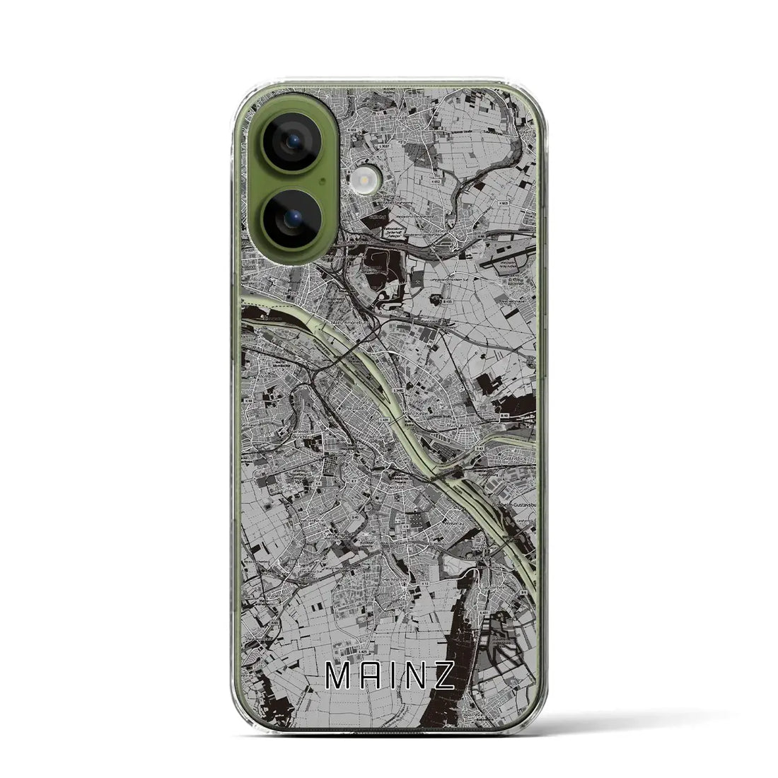 【マインツ（ドイツ）】地図柄iPhoneケース（クリアタイプ）モノトーン・iPhone 17 Pro Max 用