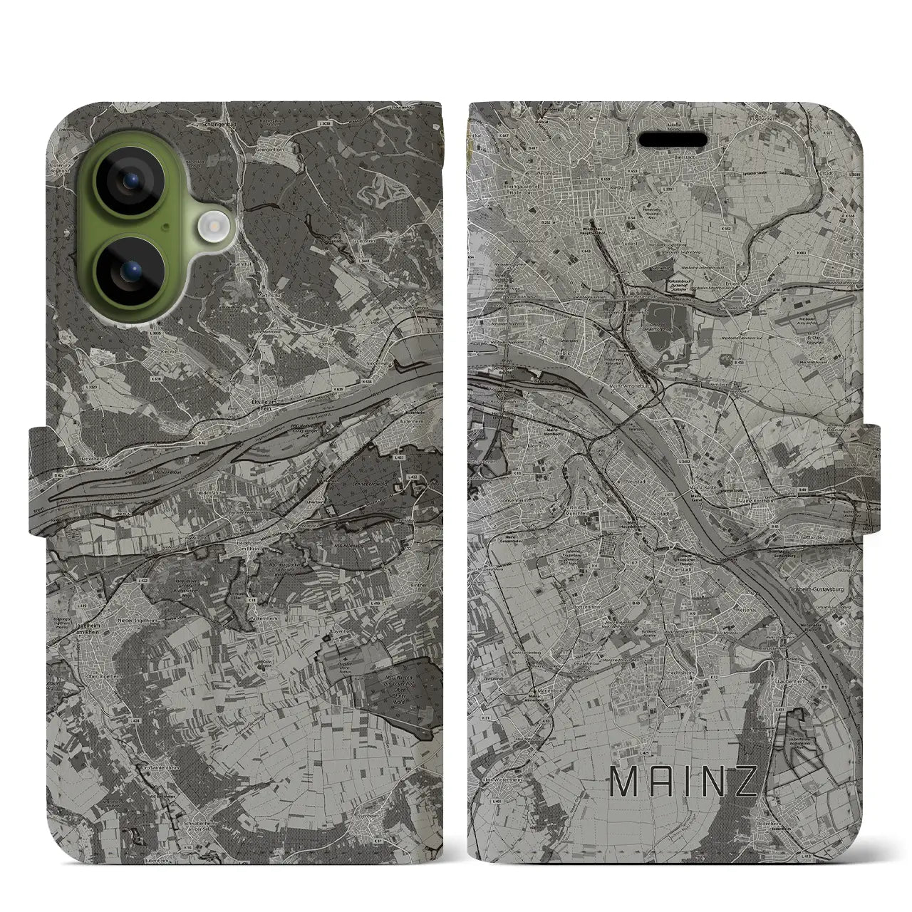 【マインツ（ドイツ）】地図柄iPhoneケース（手帳タイプ）