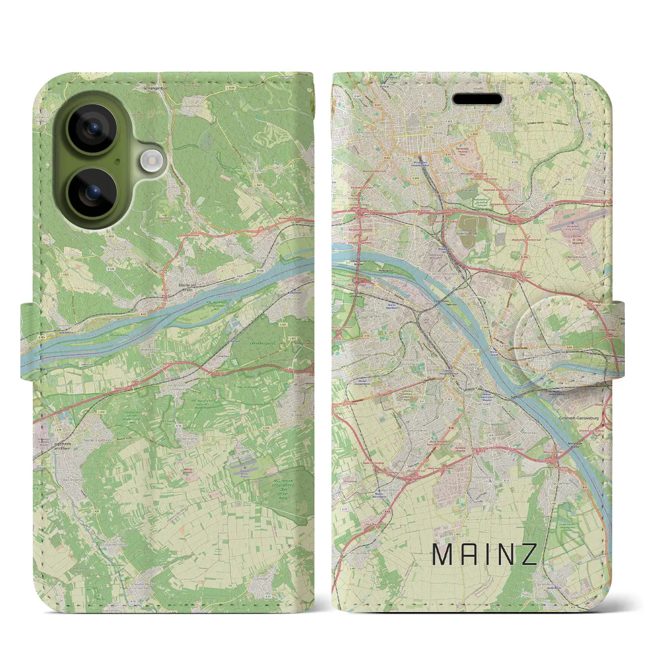 【マインツ（ドイツ）】地図柄iPhoneケース（手帳タイプ）