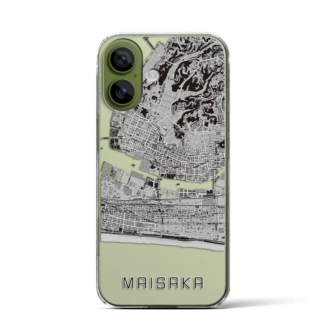 【舞阪（静岡県）】地図柄iPhoneケース（クリアタイプ）モノトーン・iPhone 17 Pro Max 用