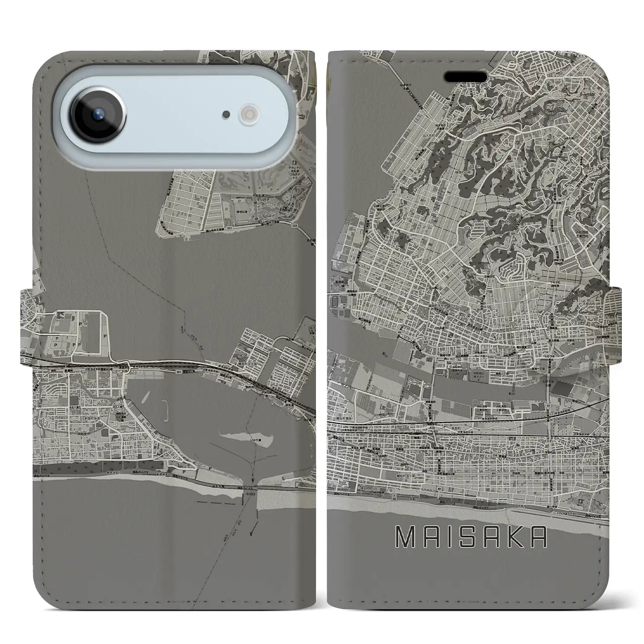 【舞阪（静岡県）】地図柄iPhoneケース（手帳タイプ）