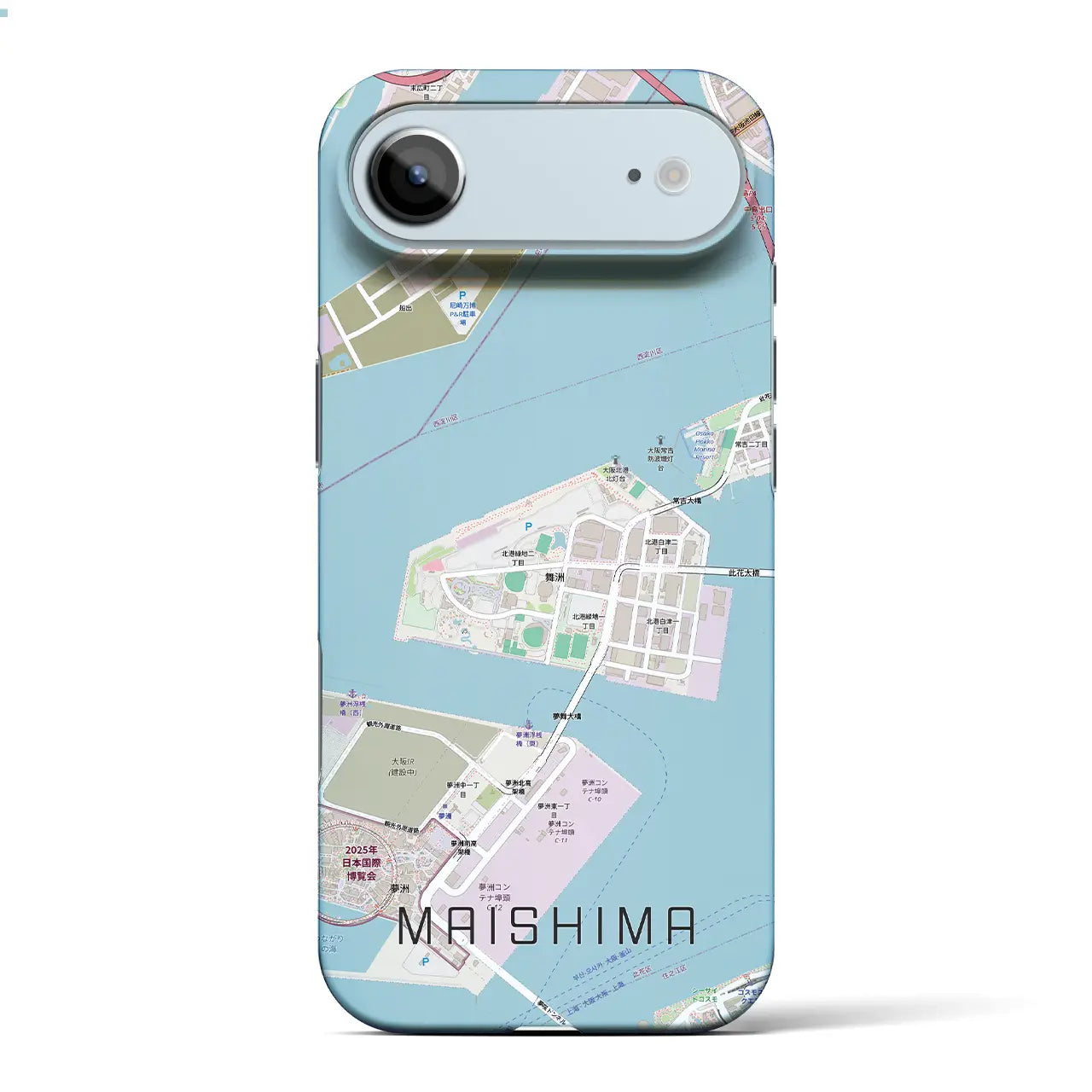 【舞洲（大阪府）】地図柄iPhoneケース（バックカバータイプ）