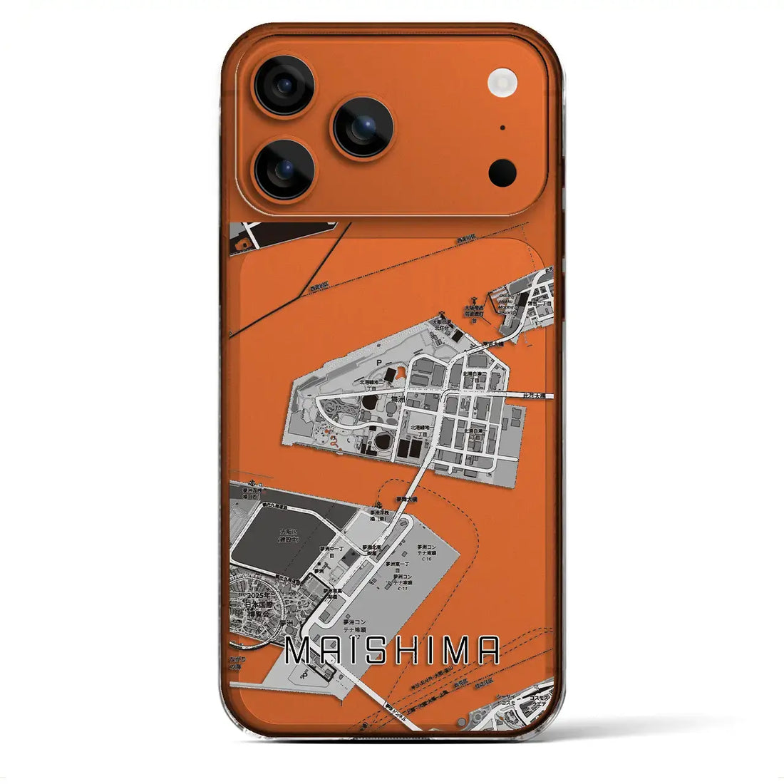 【舞洲（大阪府）】地図柄iPhoneケース（クリアタイプ）