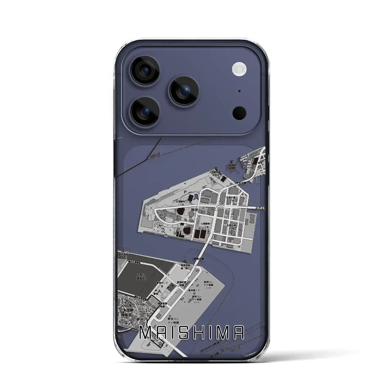 【舞洲（大阪府）】地図柄iPhoneケース（クリアタイプ）
