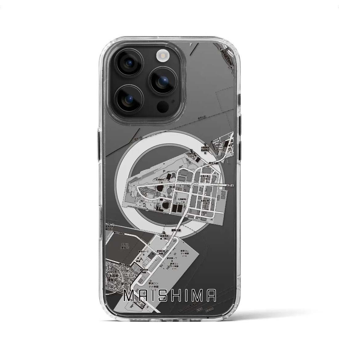 【舞洲（大阪府）】地図柄iPhoneケース（MagSafeタイプ）