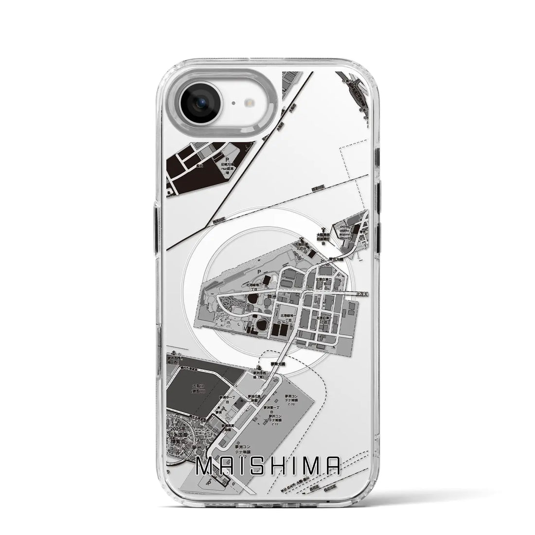 【舞洲（大阪府）】地図柄iPhoneケース（MagSafeタイプ）