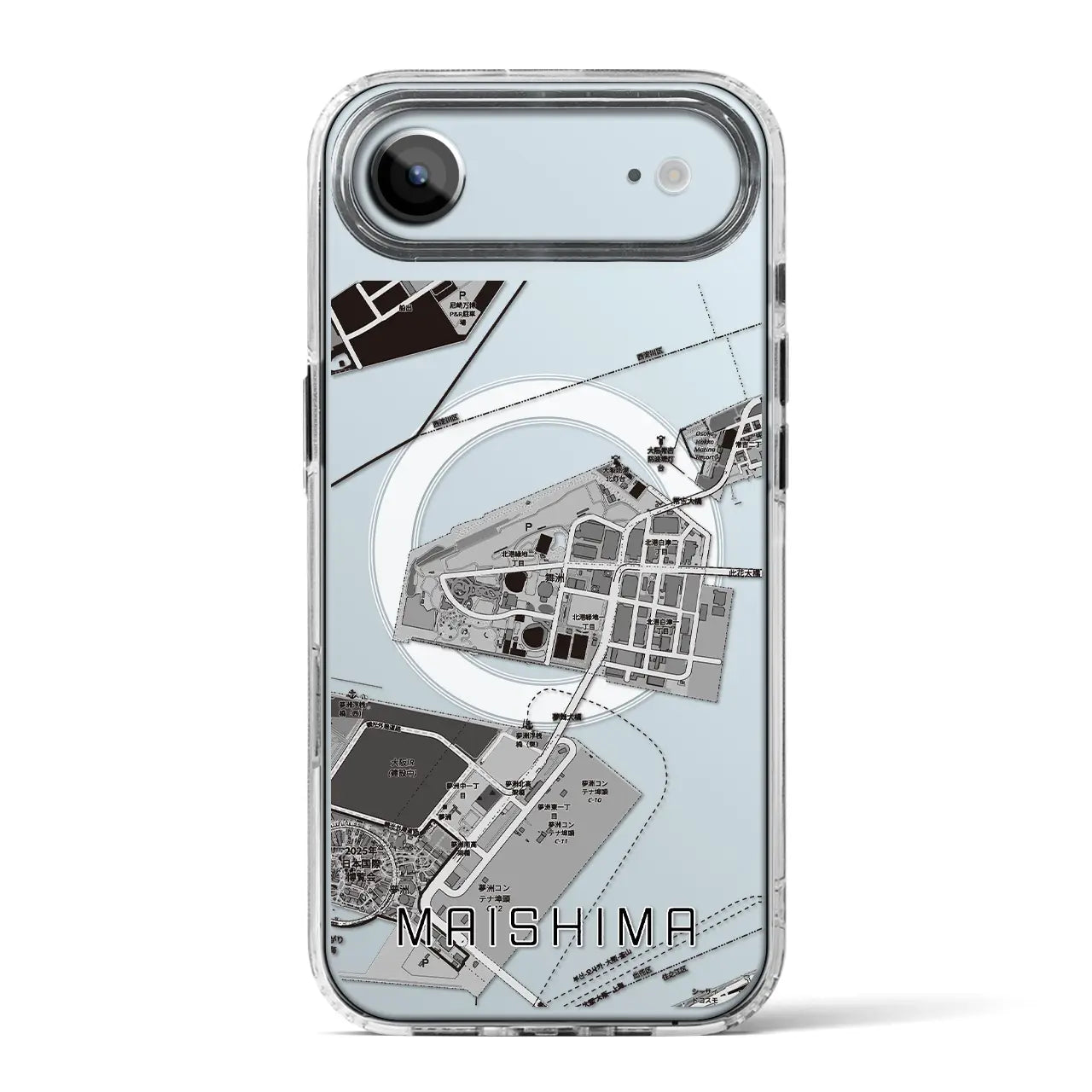 【舞洲（大阪府）】地図柄iPhoneケース（MagSafeタイプ）