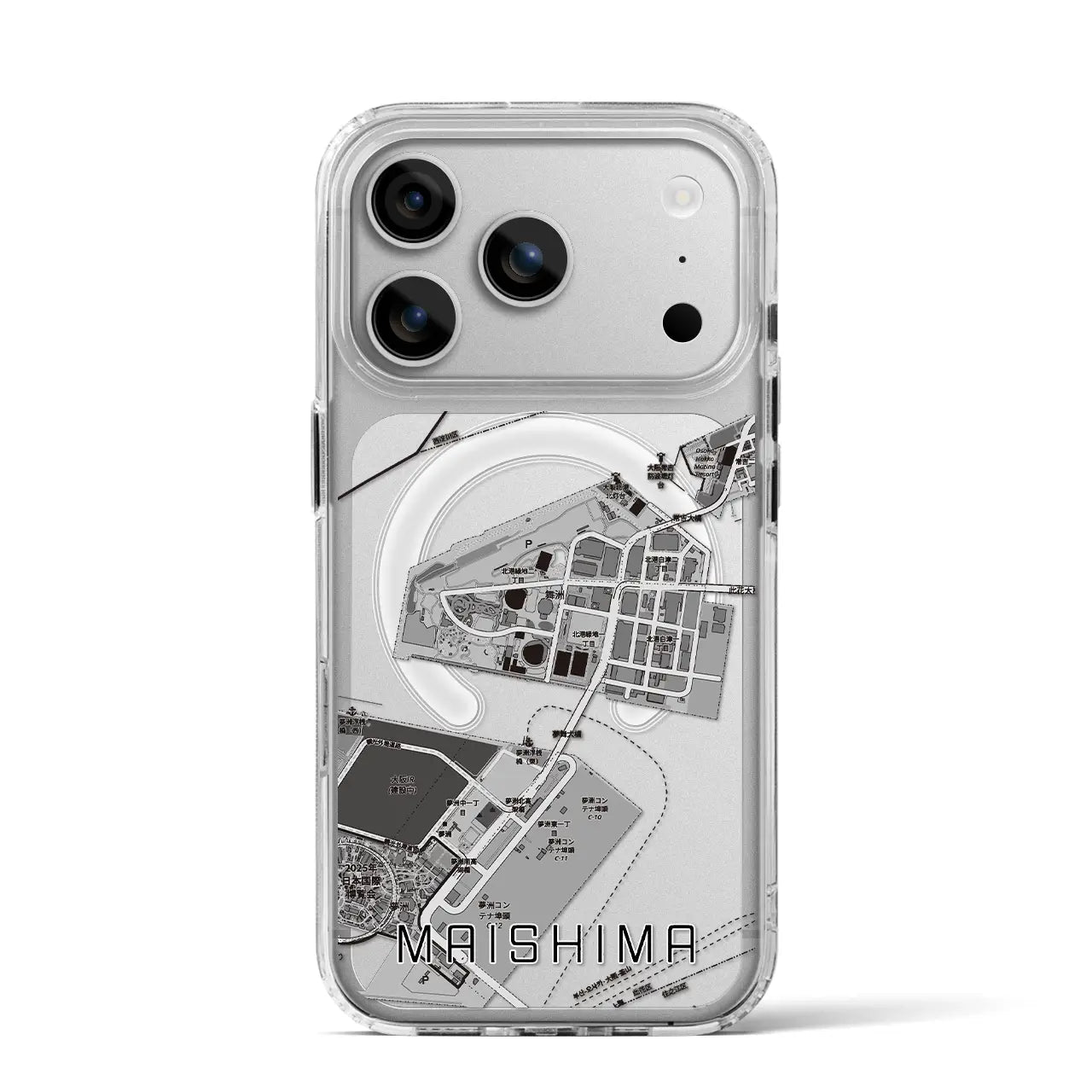 【舞洲（大阪府）】地図柄iPhoneケース（MagSafeタイプ）