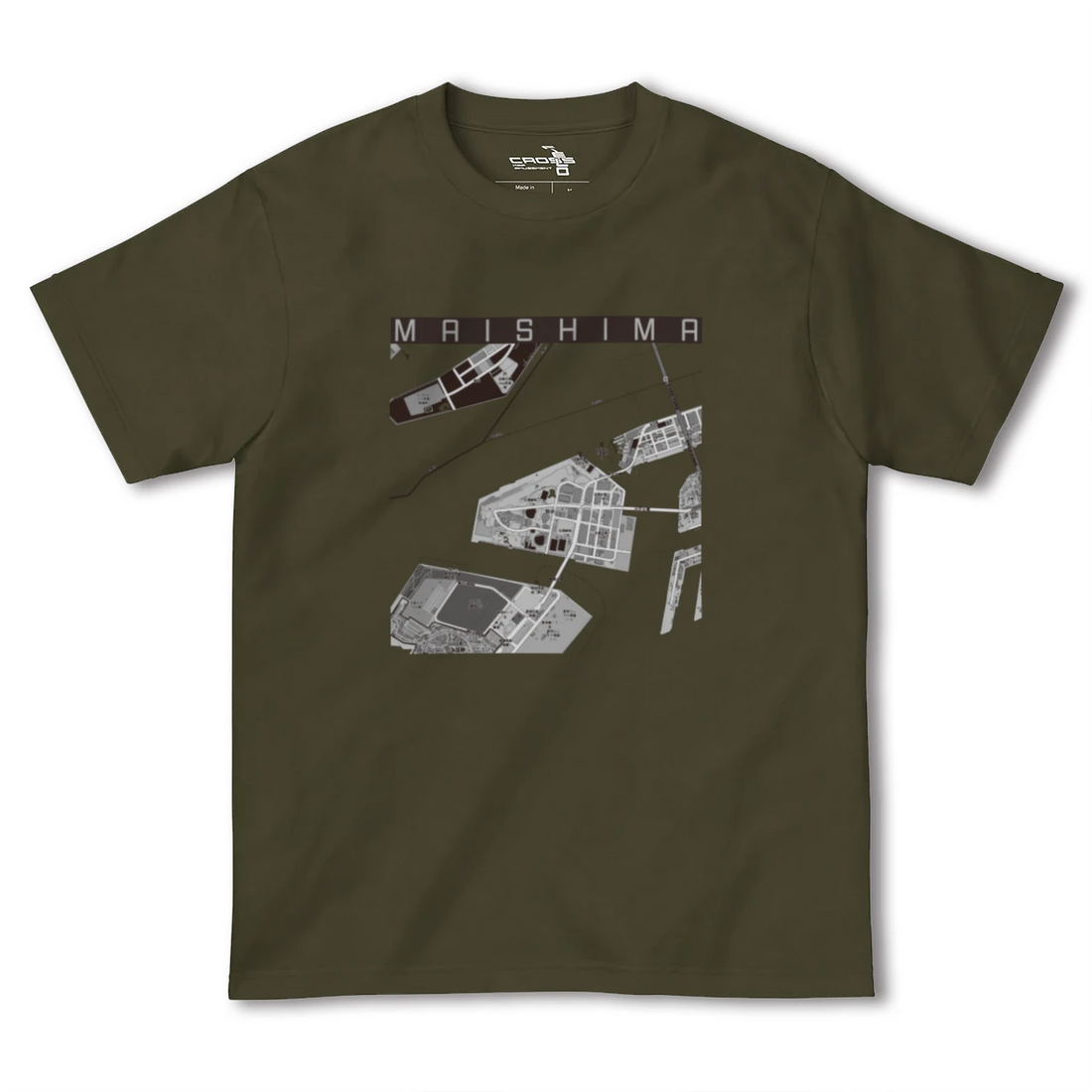 【舞洲（大阪府）】地図柄ヘビーウェイトTシャツ