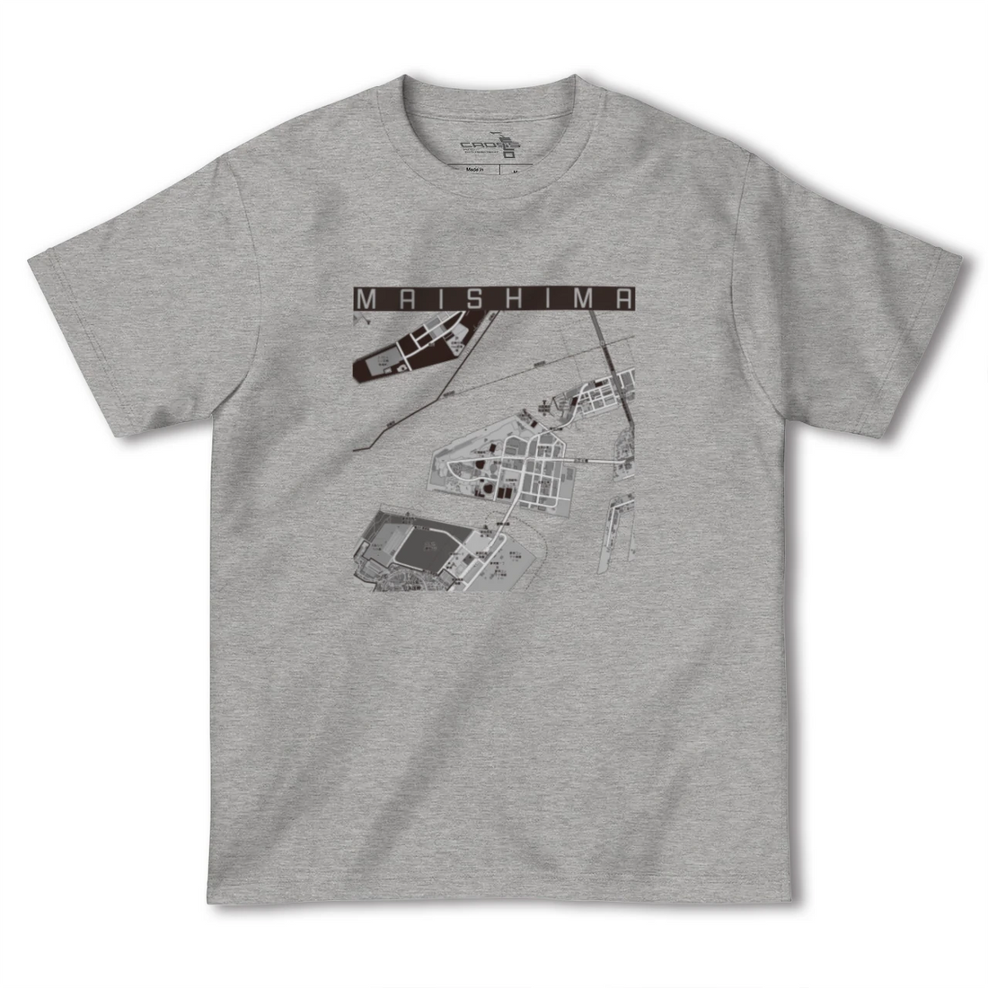 【舞洲（大阪府）】地図柄ヘビーウェイトTシャツ