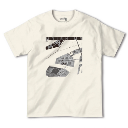 【舞洲（大阪府）】地図柄ヘビーウェイトTシャツ