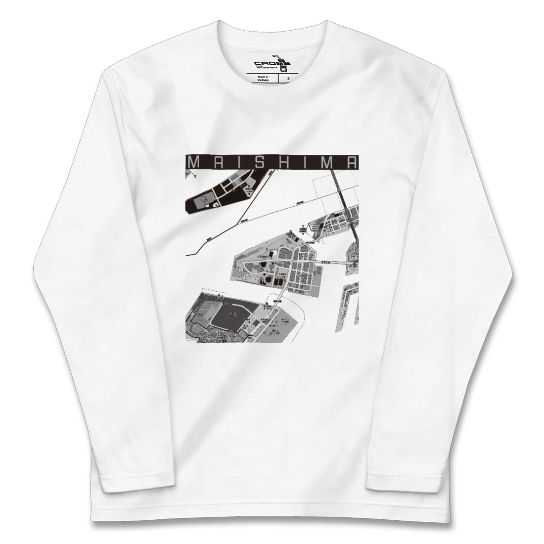 【舞洲（大阪府）】地図柄ロングスリーブTシャツ
