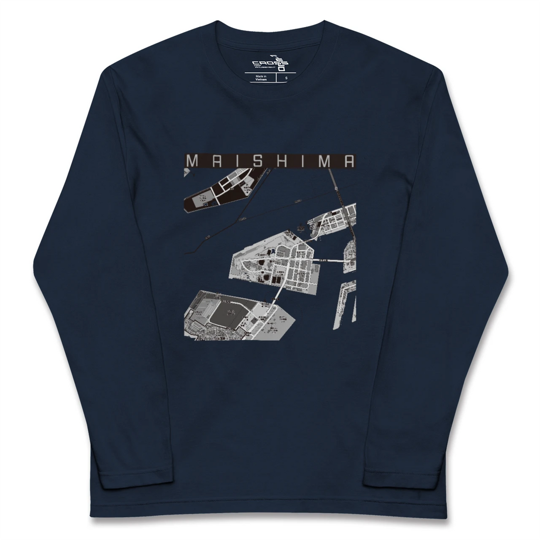 【舞洲（大阪府）】地図柄ロングスリーブTシャツ