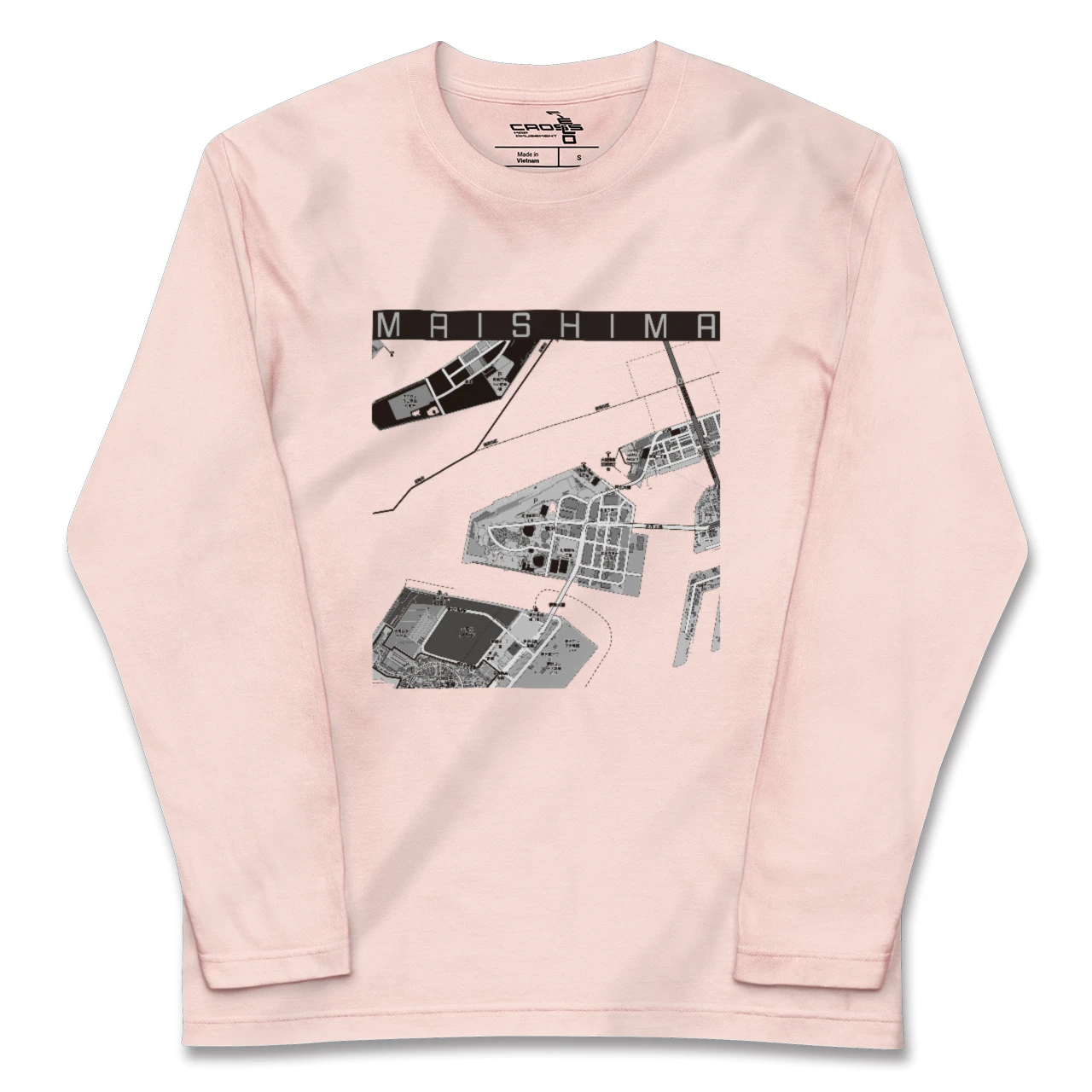【舞洲（大阪府）】地図柄ロングスリーブTシャツ