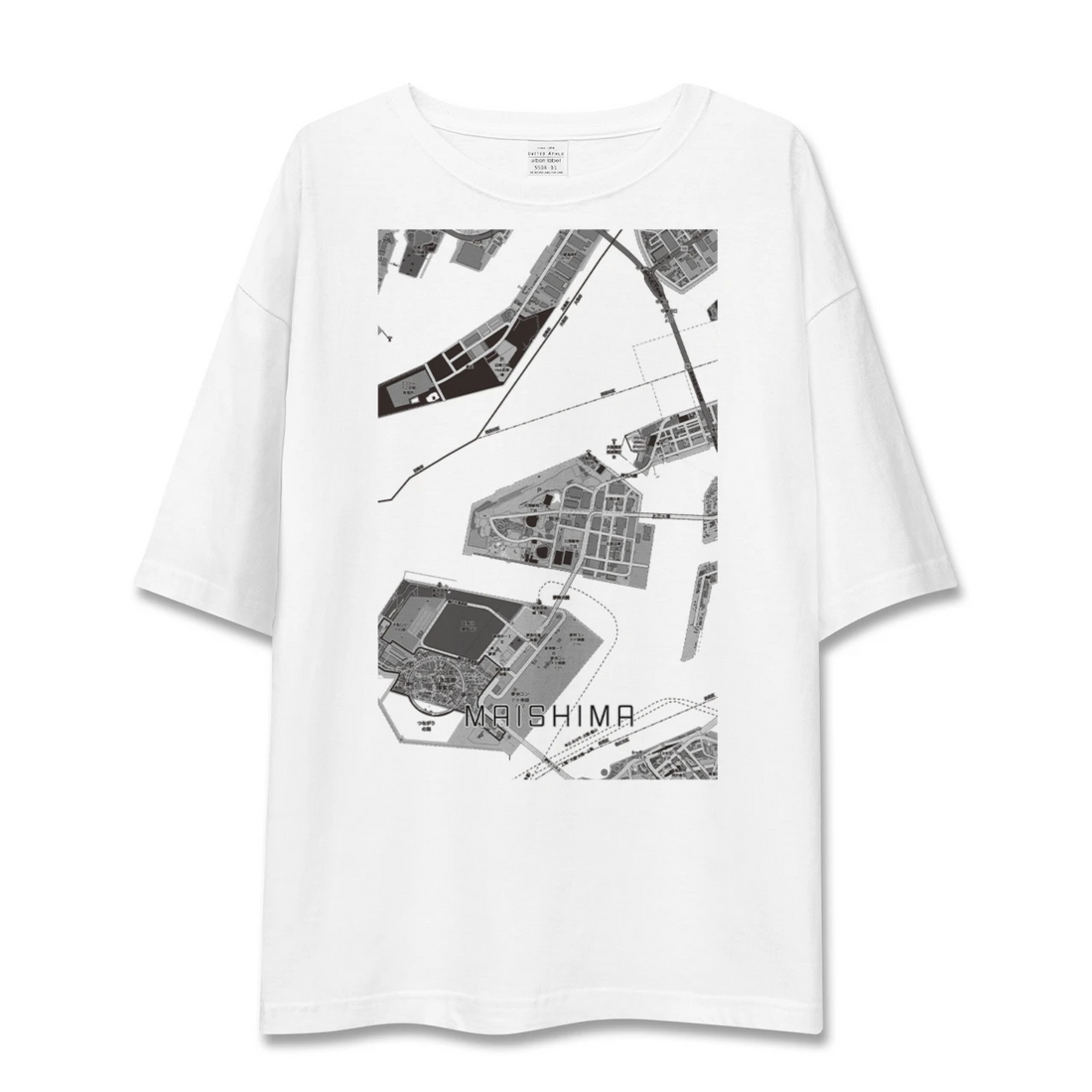 【舞洲（大阪府）】地図柄ビッグシルエットTシャツ