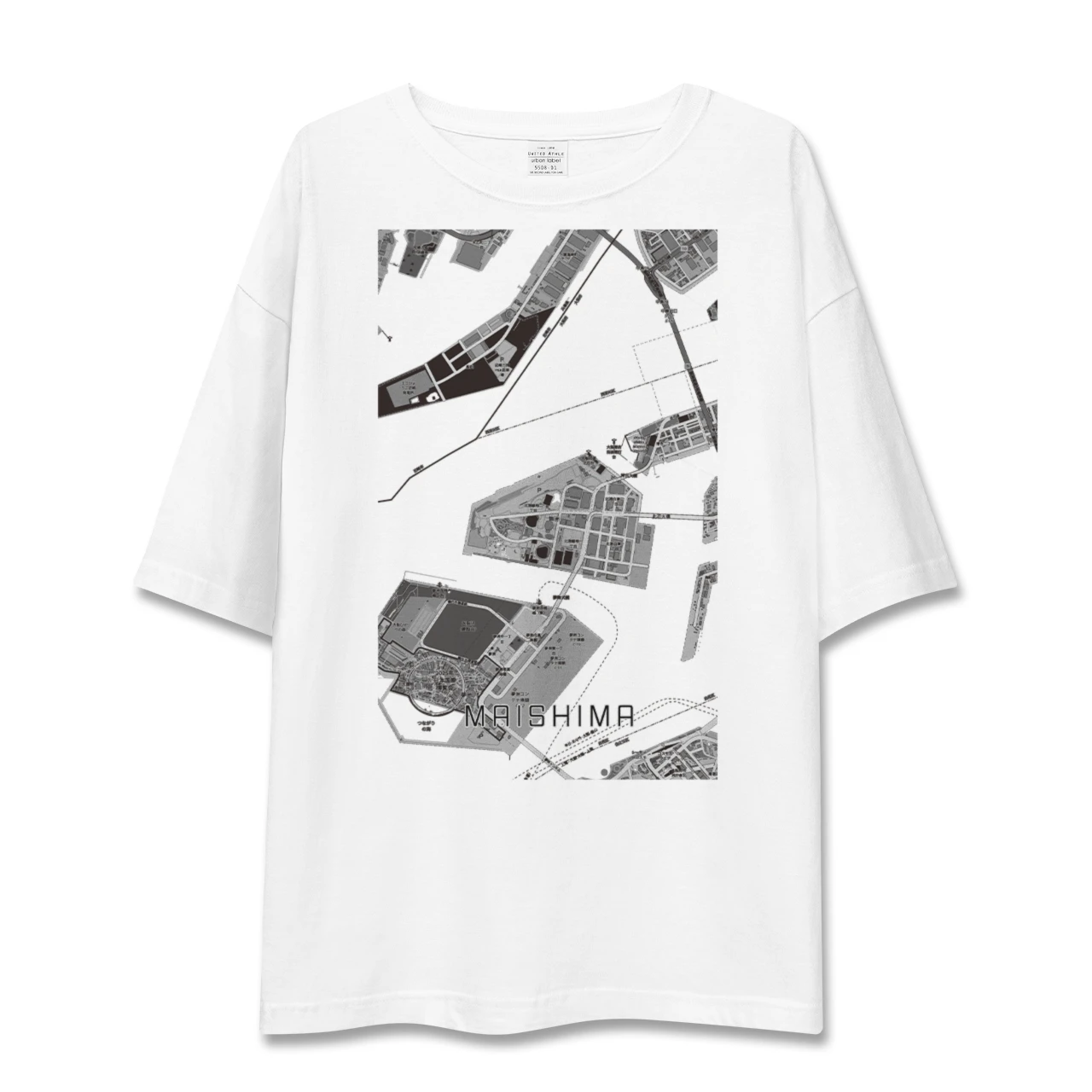 【舞洲（大阪府）】地図柄ビッグシルエットTシャツ