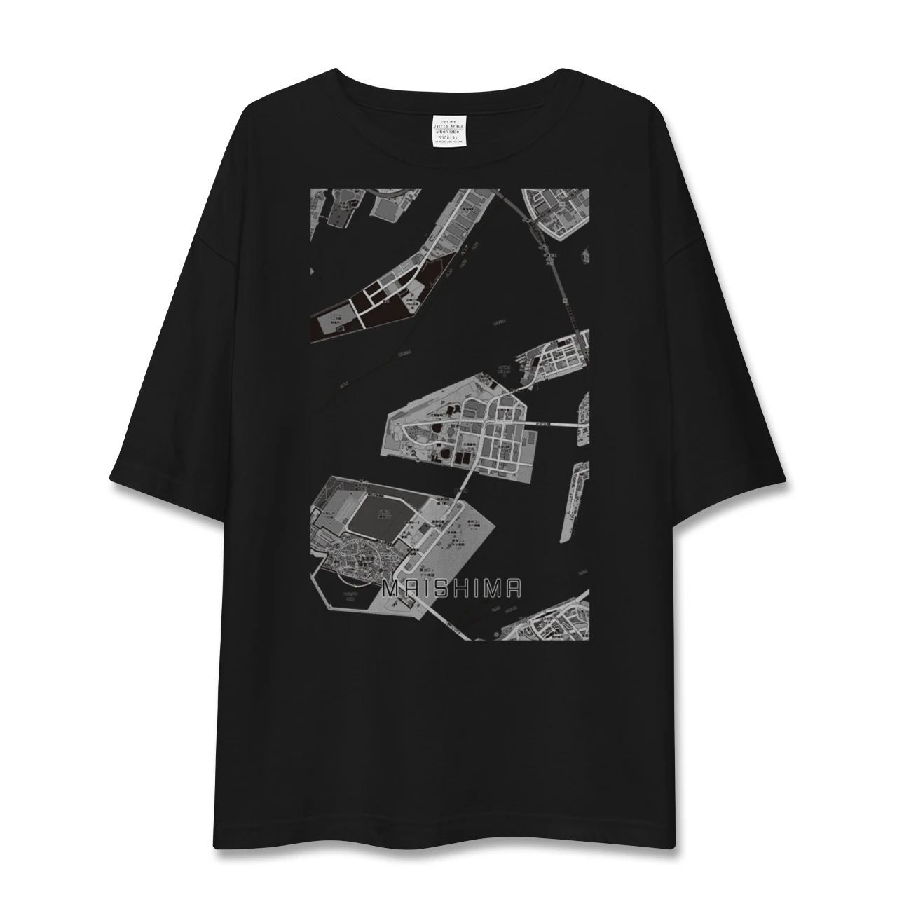 【舞洲（大阪府）】地図柄ビッグシルエットTシャツ