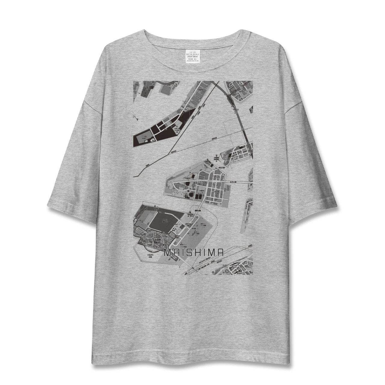 【舞洲（大阪府）】地図柄ビッグシルエットTシャツ