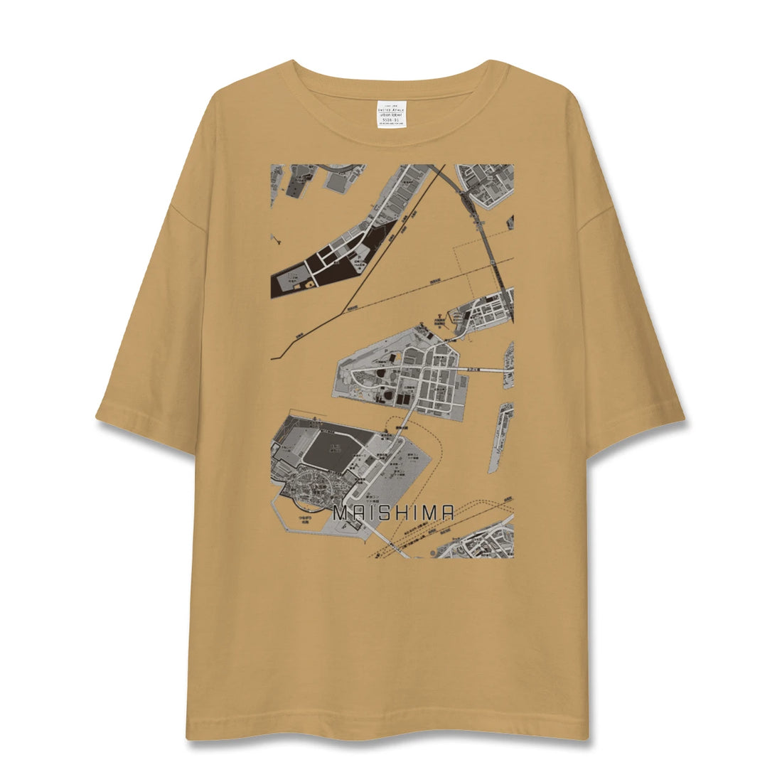 【舞洲（大阪府）】地図柄ビッグシルエットTシャツ