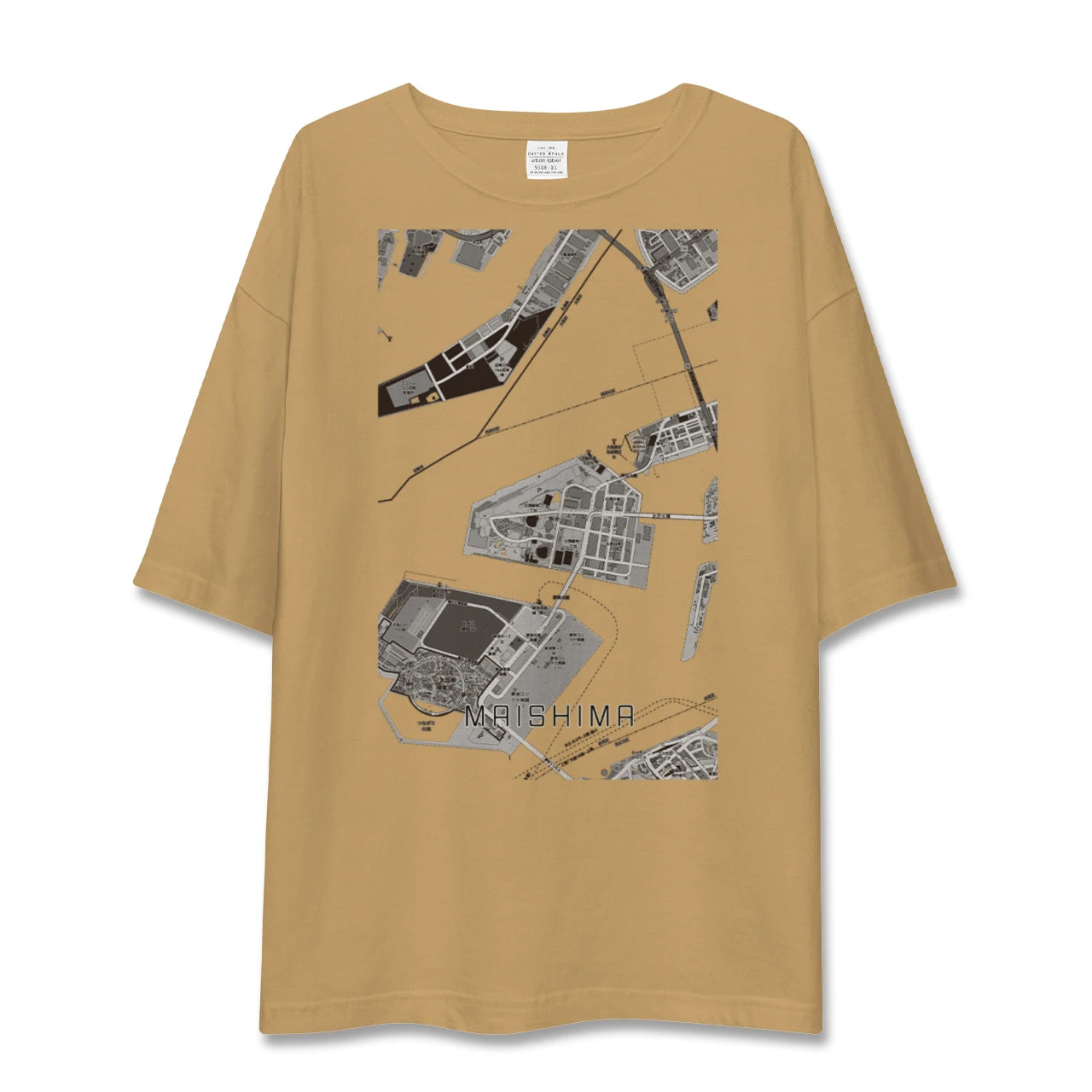 【舞洲（大阪府）】地図柄ビッグシルエットTシャツ