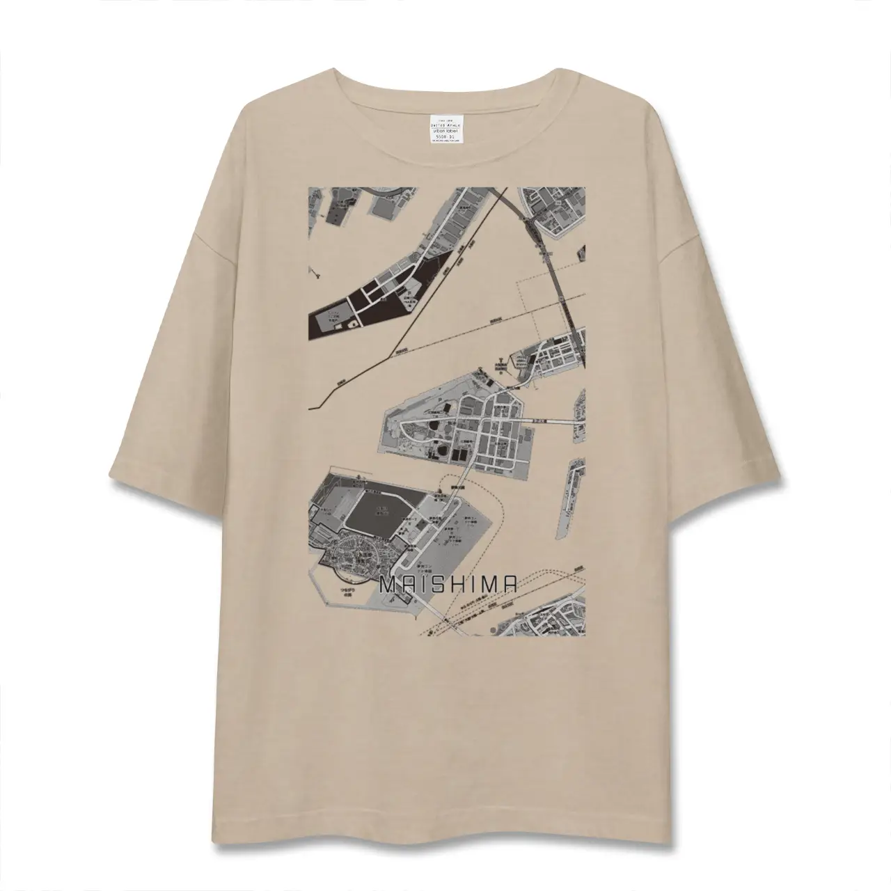 【舞洲（大阪府）】地図柄ビッグシルエットTシャツ