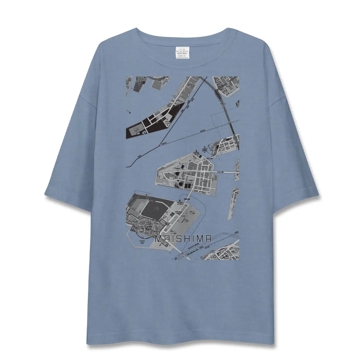 【舞洲（大阪府）】地図柄ビッグシルエットTシャツ